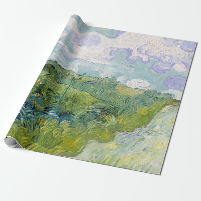 Papier Cadeau Vincent van Gogh Green Blé Fields, Auvers (Déroulé)