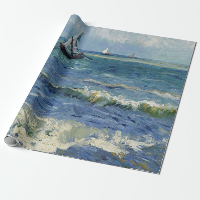 Papier Cadeau Vincent Van Gogh - La mer aux Saintes-Maries (Déroulé)