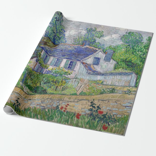 Papier Cadeau Vincent van Gogh - Maisons à Auvers (Déroulé)