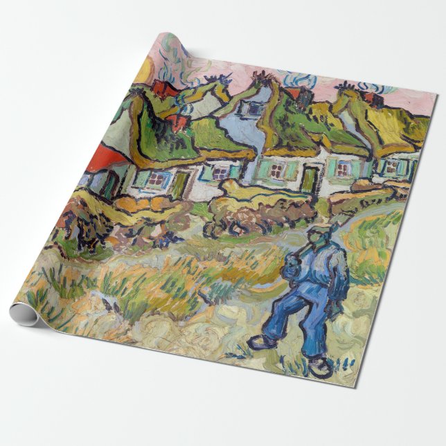 Papier Cadeau Vincent van Gogh - Maisons et figure (Déroulé)