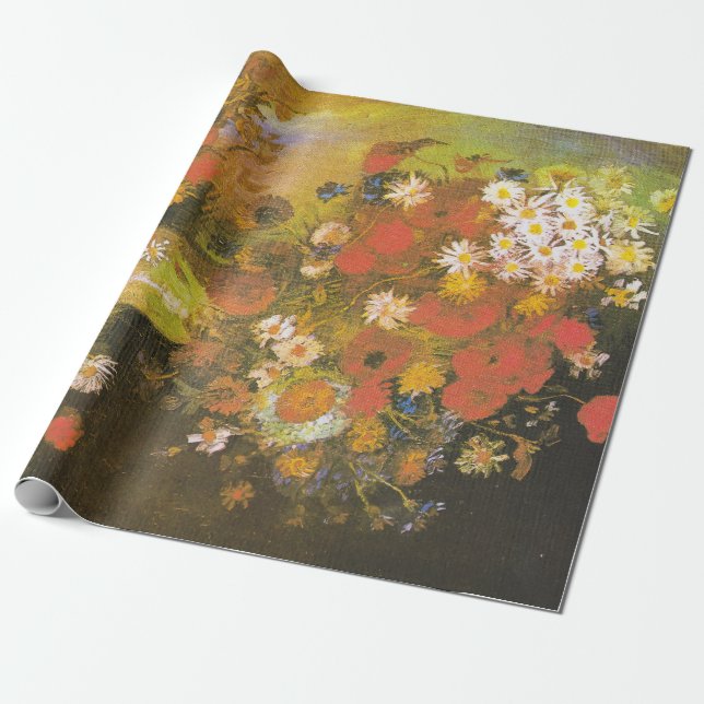 Papier Cadeau Vincent van Gogh Meadow Fleurs et Roses (Déroulé)