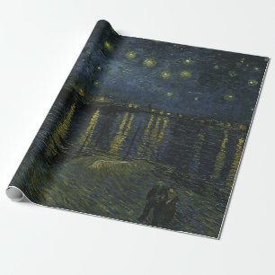 Papier Cadeau Vincent van Gogh - Nuit étoilée sur le Rhône