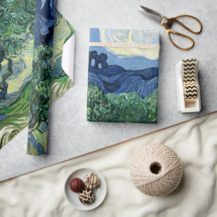 Papier Cadeau Vincent Van Gogh Oliviers Paysage Montagneux