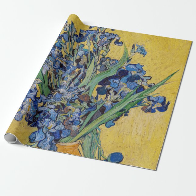Papier Cadeau Vincent van Gogh - Vase avec Irises (Déroulé)