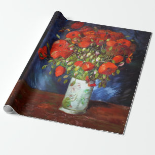 Papier Cadeau Vincent Van Gogh Vase avec le Red Poppys Fine Art