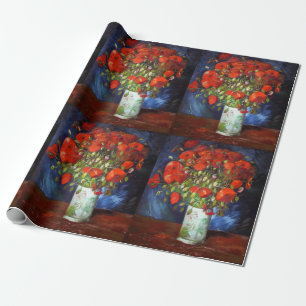 Papier Cadeau Vincent Van Gogh Vase avec Red Poppies Art