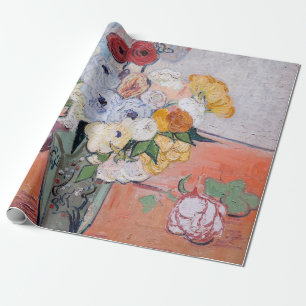 Papier Cadeau Vincent van Gogh - Vase avec Roses et anémones