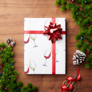 Papier Cadeau Vins rouges et blancs
