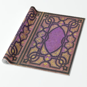 Papier Cadeau Vins violet et or tombés Couverture du livre