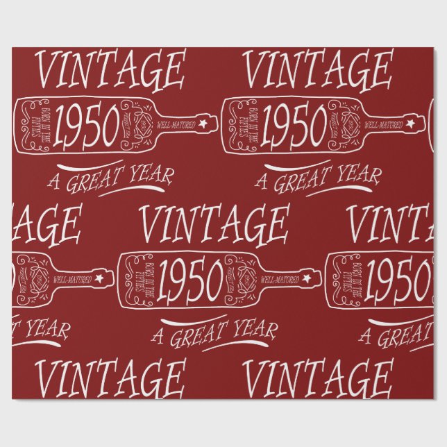 Papier Cadeau Vintage 1950 A Great Year (Plat)