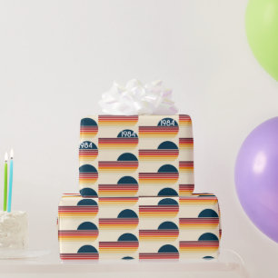 Papier Cadeau Vintage 1984 Retro Stripe Sun 40e anniversaire