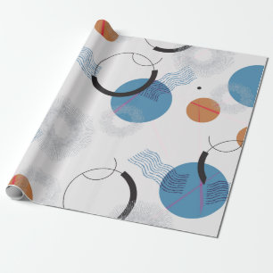 Papier Cadeau vintage abstract geometric and brush shapes seamle