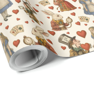 Papier Cadeau Vintage Alice au pays des merveilles