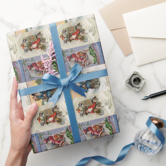 Papier Cadeau Vintage Automobile Père Noël Noël (Cadeaux)