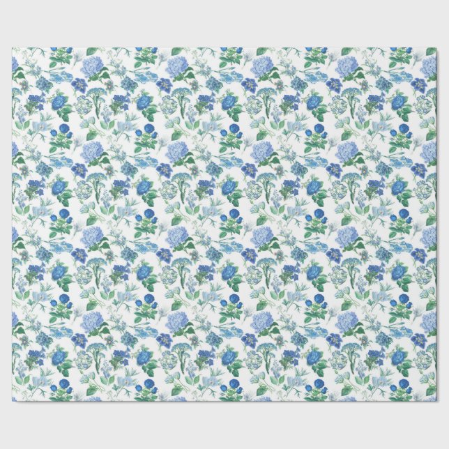 Papier Cadeau Vintage Blue Flowers (Couture)