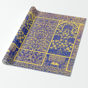 Papier Cadeau Vintage Botanique Art Nouveau Motif