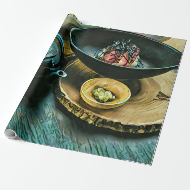 Papier Cadeau Vintage cadeau sushi (Déroulé)