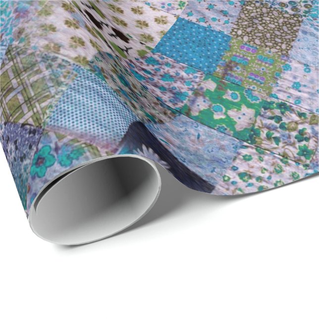 Papier Cadeau Vintage Chic Granny's Quilt IV (Coin rond)