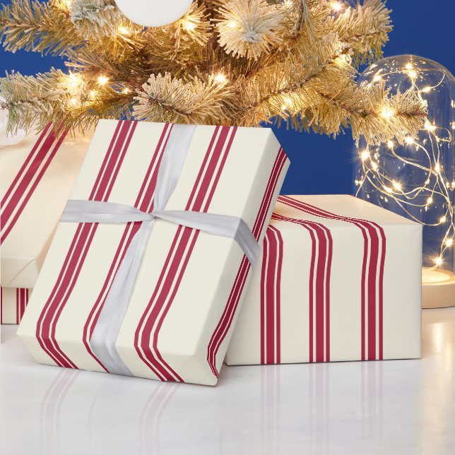 Papier Cadeau Vintage Christmas Candy Cane Wrapping Paper (Vacances)