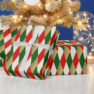 Papier Cadeau Vintage Christmas Harlequin Diamants