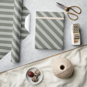 Papier Cadeau Vintage classique Vert foncé rayures Motif