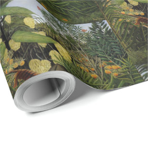 Papier Cadeau Vintage combat de Rousseau entre Tigre et Buffalo