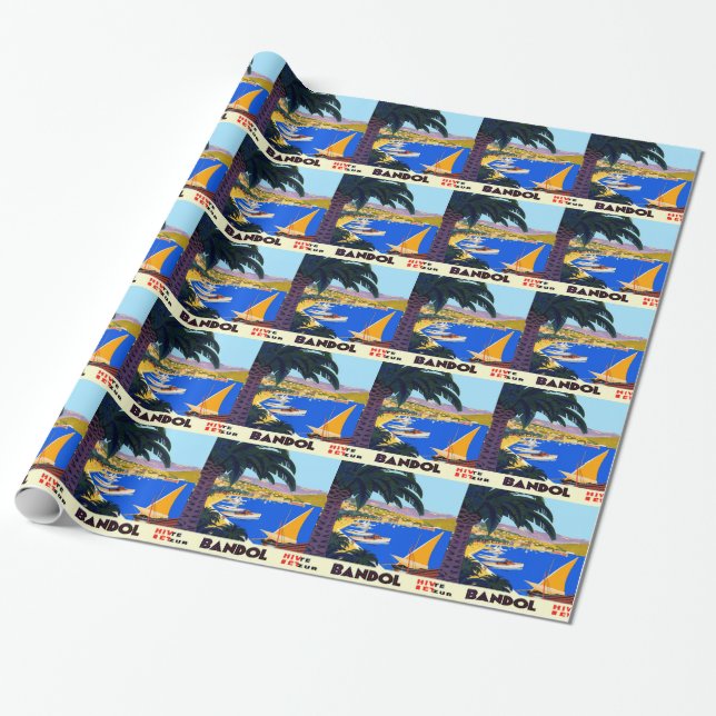 Papier Cadeau Vintage Côte d'Azur (Déroulé)