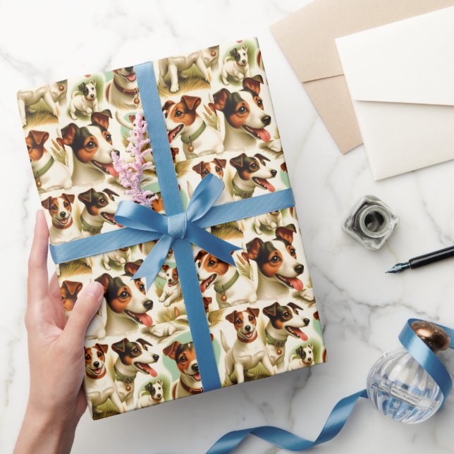 Papier Cadeau Vintage Cute Jack Russell Terrier (Cadeaux)