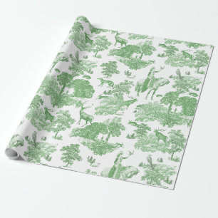 Papier Cadeau Vintage dame à cheval avec faucon dans le bois