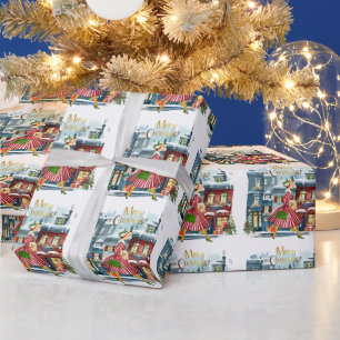 Papier Cadeau vintage de Noël 1950