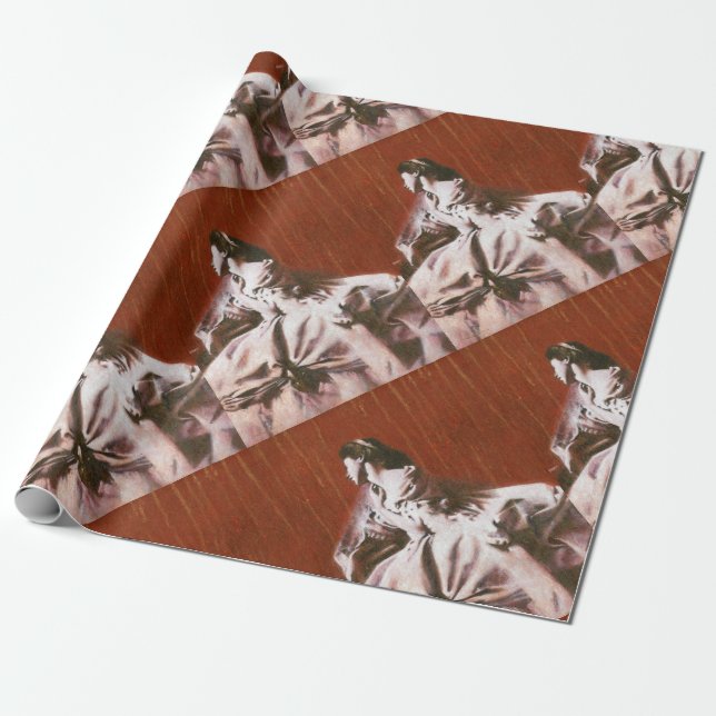 Papier Cadeau Vintage fille en blanc Mariage Enveloppement (Déroulé)