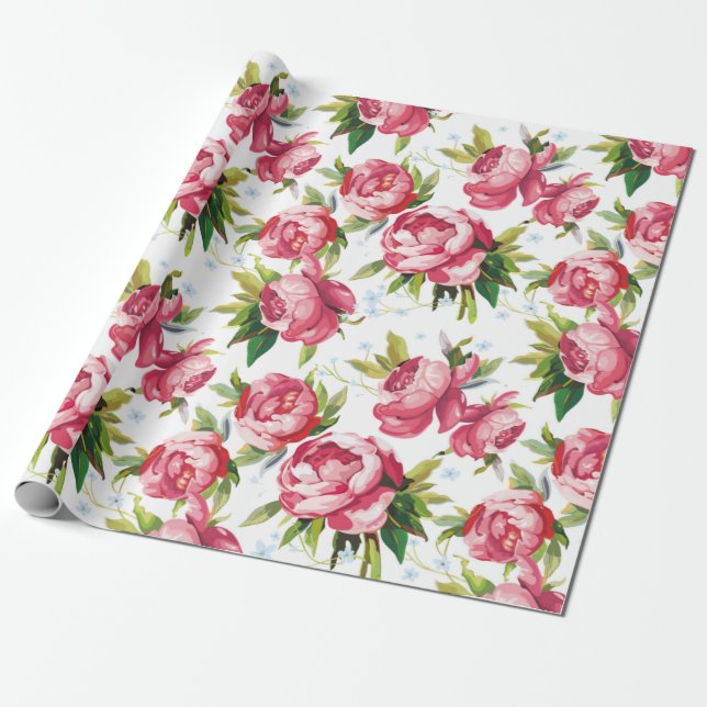 Papier Cadeau Vintage floral (Déroulé)