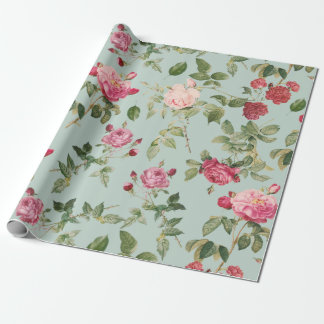 Papier Cadeau Vintage Floral Pink Country Rose