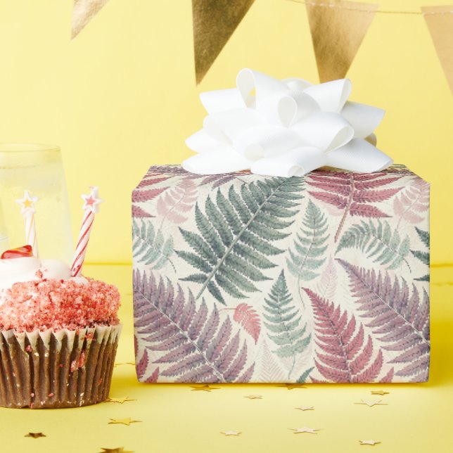 Papier Cadeau Vintage Forest Ferns Botanical Print (Fête d'anniversaire)