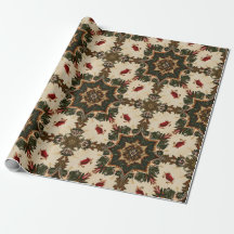 Vintage Gothic Christmas Kaleidoscope Pattern