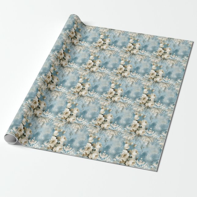 Papier Cadeau Vintage gothique foncé (Déroulé)