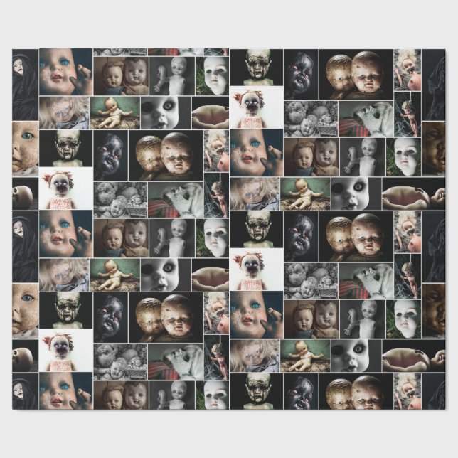 Papier Cadeau Vintage Haunted Dolls Wrapping Paper (Couture)