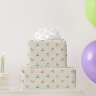 Papier Cadeau Vintage jolie crème florale