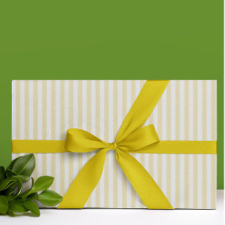 Papier Cadeau Vintage Joyeux Jaune Blanc Rayure Toute Occasion 