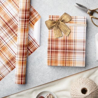 Papier Cadeau Vintage les années 70 Brown Plaid Foyer Lux Noël