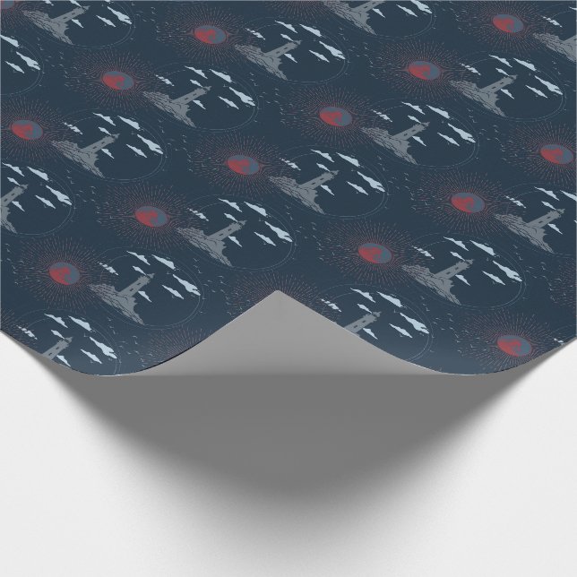 Papier Cadeau Vintage Lighthouse Illustration Pattern Wrapping P (Coin)