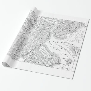 Papier Cadeau Vintage Map of Boston