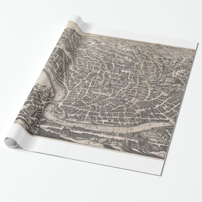 Papier Cadeau Vintage Map of Rome Italy (Déroulé)