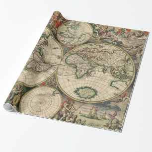 Papier Cadeau Vintage Map of the World