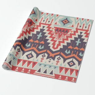 Papier Cadeau Vintage Motif tribal sans joint. Ethni géométrique