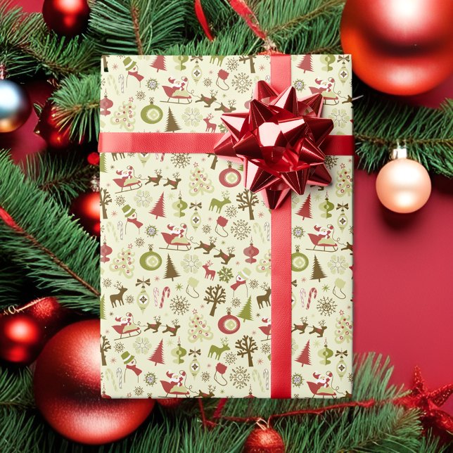 Papier Cadeau Vintage Noël Fun Wrapper Papier (Créateur téléchargé)