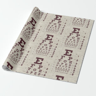 Papier Cadeau Vintage OEil Graphique sur Burlap