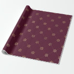 Papier Cadeau Vintage Paris Bourgogne Flore rouge et or<br><div class="desc">Papier d'emballage vintage bordeaux à motif floral.</div>