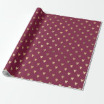 Papier Cadeau Vintage Paris Bourgogne motif de coeur rouge et or<br><div class="desc">Papier d'emballage motif vintage bordeaux Paris.</div>