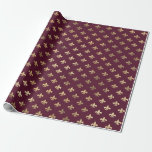 Papier Cadeau Vintage Paris Bourgogne Rouge et Or Fleur de Lis<br><div class="desc">Paris vintage grunge bordeaux fleur de lis papier motif.</div>